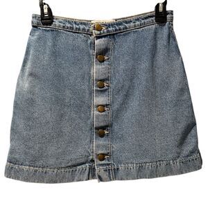 American Apparel Blue Button-Up Mini Jean Denim Skirt Size Medium